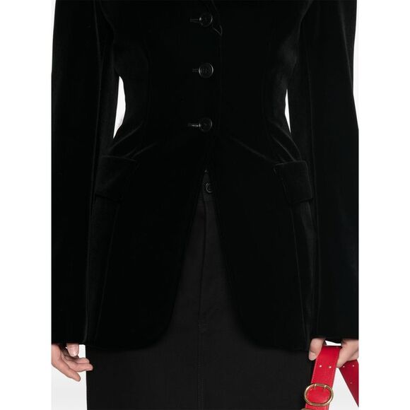 Velvet Trousers with Notched Lapels for Women